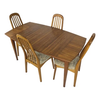 1970s Benny Linden Danish Modern Teak 5 Pc Dining Set For Sale