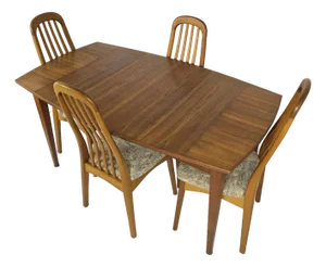 1970s Benny Linden Danish Modern Teak 5 Pc Dining Set