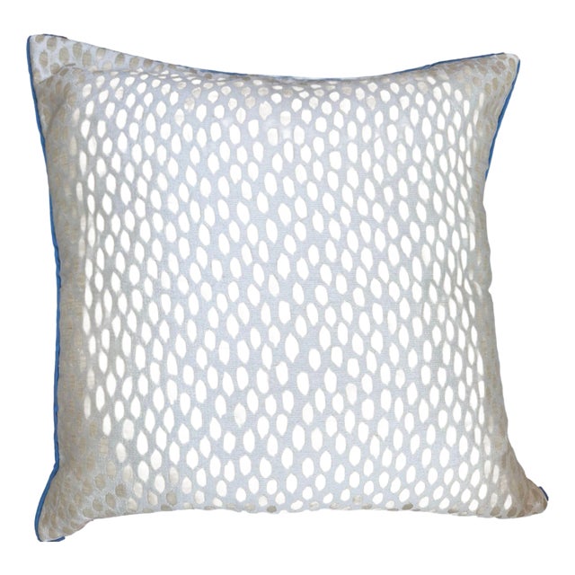 Cream & Beige Dotted Throw Pillow Cover For Sale