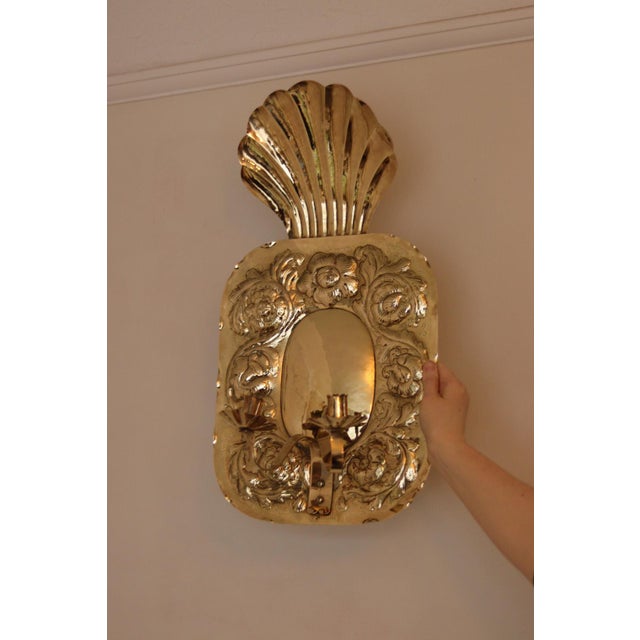 Large Mid-Century Modern Swedish Brass Sconces, Set of 2 For Sale - Image 16 of 18