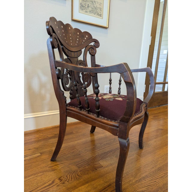 Wood Early 20th Century Elegant Edwardian Armchair For Sale - Image 7 of 8