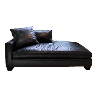 Late 20th Century Ralph Lauren for Henredon Leather Chaise Lounge Sofa Loveseat For Sale