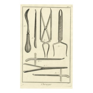 Antonio Baratti, Dilators and Curved Gouge, Diderot Chirurgie Plate Xi, 1772, Engraving For Sale