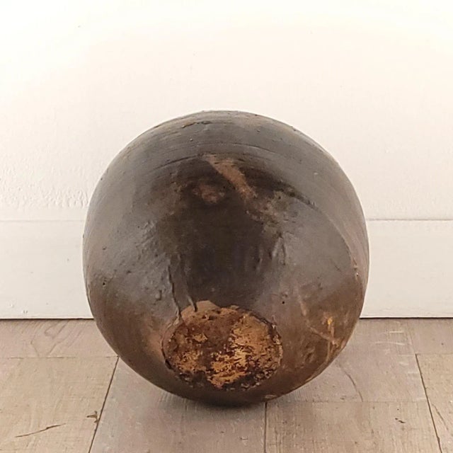 Mid 19th Century Brown Stoneware Martaban Jar China 19th Century For Sale - Image 5 of 5