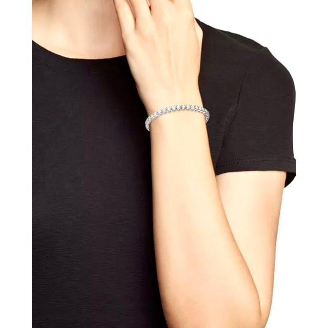 2020s 40 Round Diamond 20 Pointer Each Tennis Bracelet in 14 Karat Gold 8 Carat 7 " For Sale - Image 5 of 8
