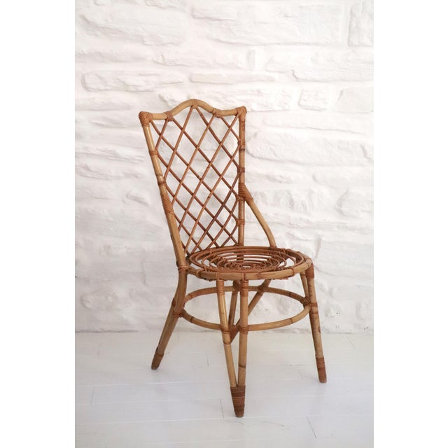 Vintage Desk and Chair in Wicker by Louis Sognot, 1950s, Set of 2 For Sale - Image 12 of 15