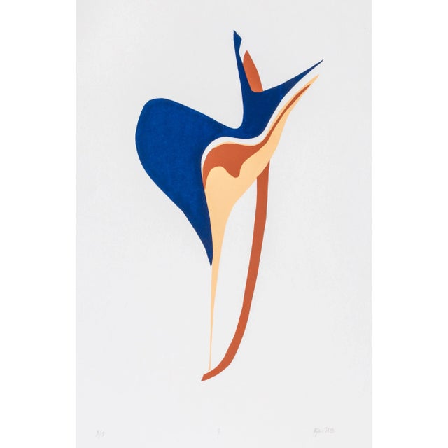 1980s 1980s "9" Aquie Abstract Screenprint Edition 8/18 For Sale - Image 5 of 5