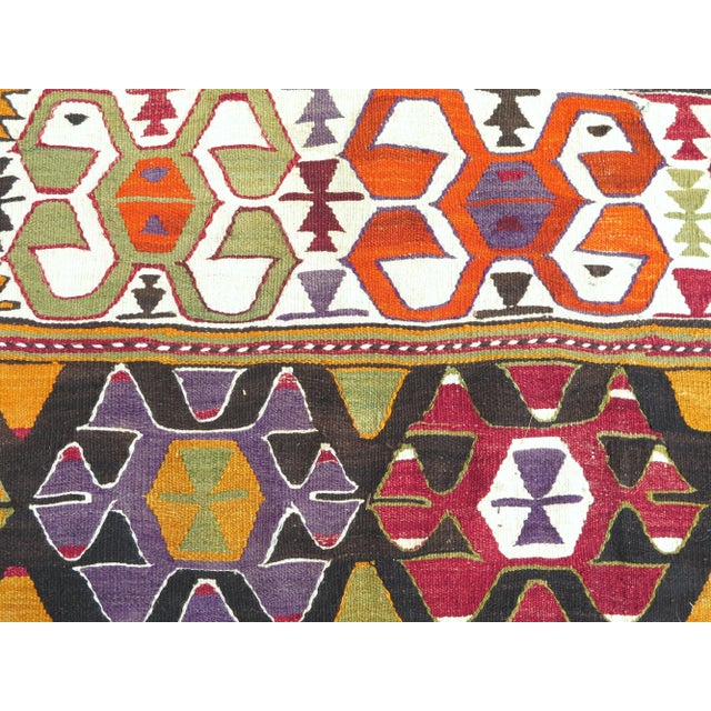 Vintage Turkish Kilim Rug For Sale - Image 10 of 11