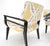 Pair of Mid-Century Modern Black Lacquer Abstract Fabric Lounge Chairs AS IS For Sale - Image 9 of 14
