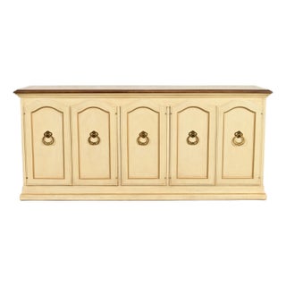 Drexel French Provincial Louis XV Cream Lacquered Sideboard Credenza, 1960s For Sale