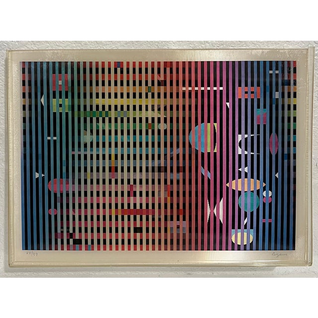 Yaacov Agam, Agam Lenticular Kinetic Agamograph Hand Signed numbered Israeli Kinetic Op Art For Sale - Image 4 of 16