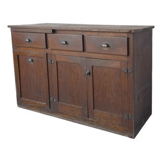 Antique European Farmhouse Wood Cupboard Cabinet Sideboard For Sale