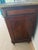 Antique French Louis XVI Style Walnut Marble Top Commode With Brass Gallery For Sale - Image 4 of 9