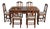 Vintage Parquetry French Provincial Oak Dining Table & 6 Chairs For Sale