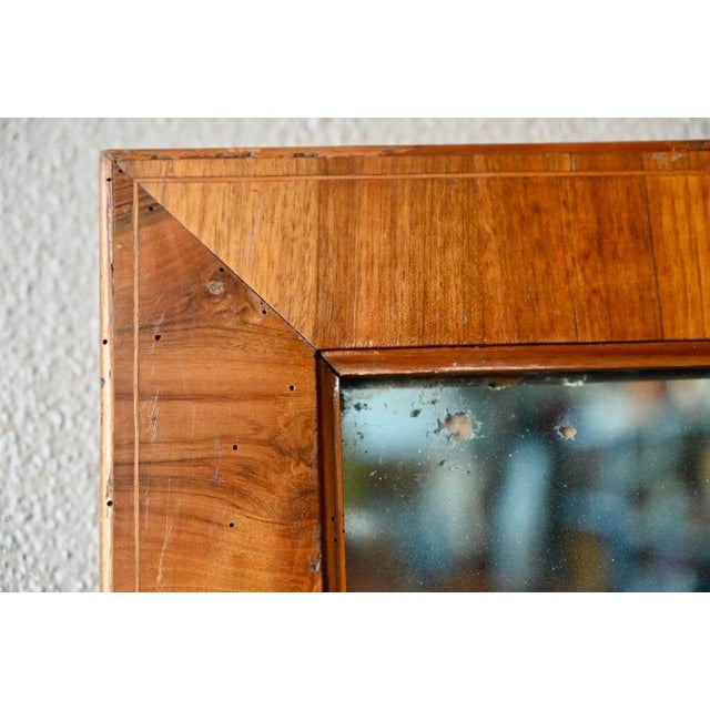 Wood Antique French Louis Philippe Style Walnut Wall Mirror For Sale - Image 7 of 8