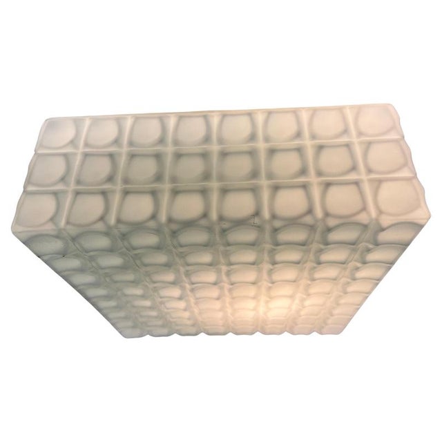 Mid-Century Milk Glass Flush Mount or Wall Light, Former Czechoslovakia, 1970s For Sale - Image 10 of 10