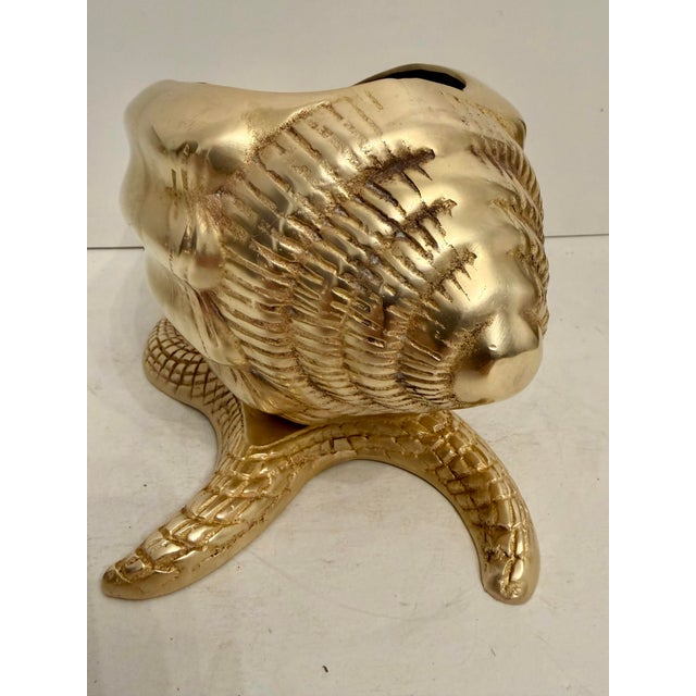 Nautical Brass Sea Shell on Starfish Base Planter For Sale - Image 10 of 12