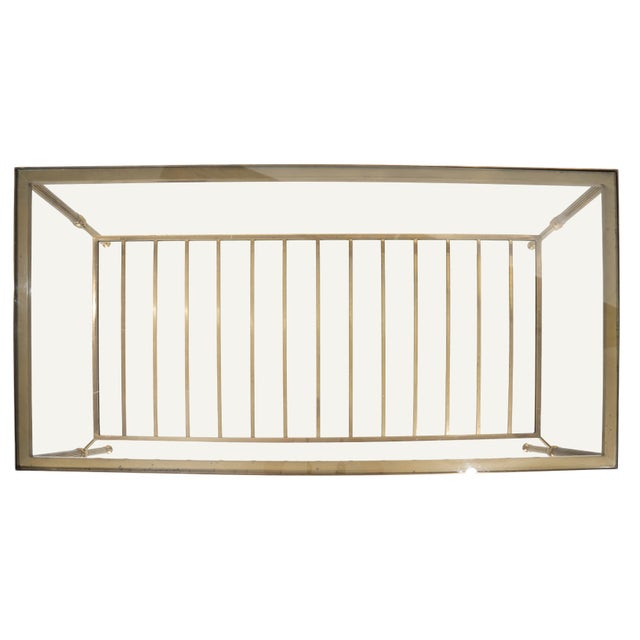French Modern Cocktail or Coffee Low Table of Brass and Glass For Sale - Image 4 of 10