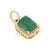 Art Deco Charm 1.55ct Emerald Diamond Halo Pendant in 14k Yellow Gold For Sale - Image 4 of 14