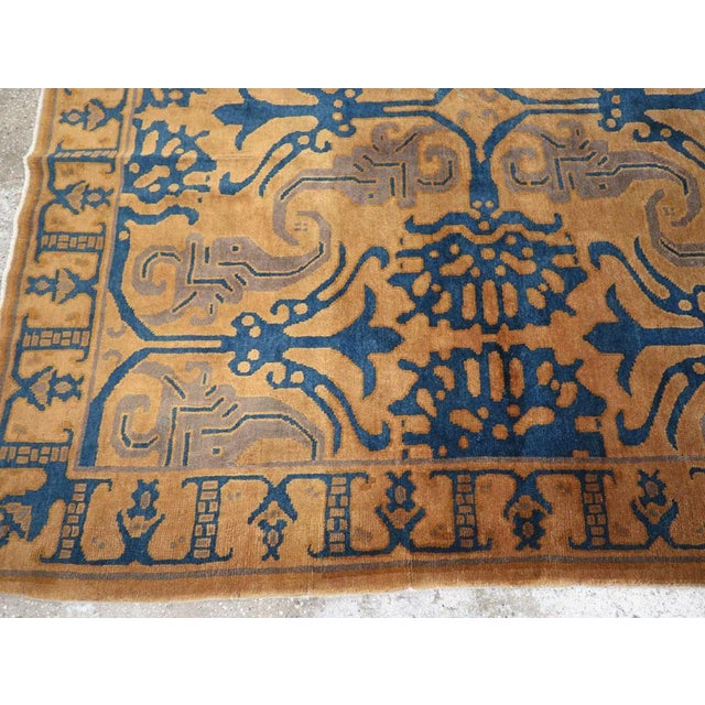 Mid 20th Century Galerie Shabab Collection Mid-20th Century Handmade Chinese Art Deco Accent Carpet For Sale - Image 5 of 8