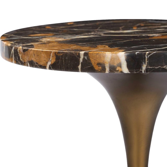 Kenneth Ludwig Chicago Karnes Dark Marble Drink Table For Sale - Image 4 of 5