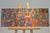 Oil paint applied with a palette knife/squeegee in shades of red. Monogrammed lower right W.A. '56 This piece has an...