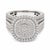 10k White Gold 2 CTTW Natural Round & Baguette Diamond Square Ring, Size 7 For Sale - Image 4 of 6
