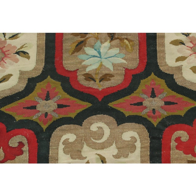 Rug & Kilim Antique Aubusson Flatweave Runner With Cartouche Medallions - Rug & Kilim For Sale - Image 4 of 7
