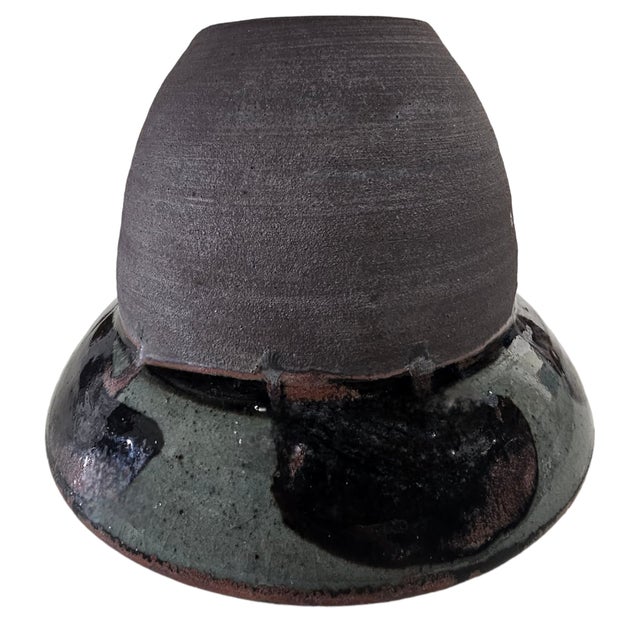 Purple Joseph Hysong Studio Pottery Bowl California Modern Ceramic Organic Vessel 10.25" For Sale - Image 8 of 11