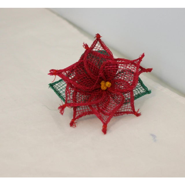 Vintage Handcrafted Christmas Poinsettia Napkin Rings Holders Set Of 11 This is a set of 11 handcrafted Poinsettia napkin...