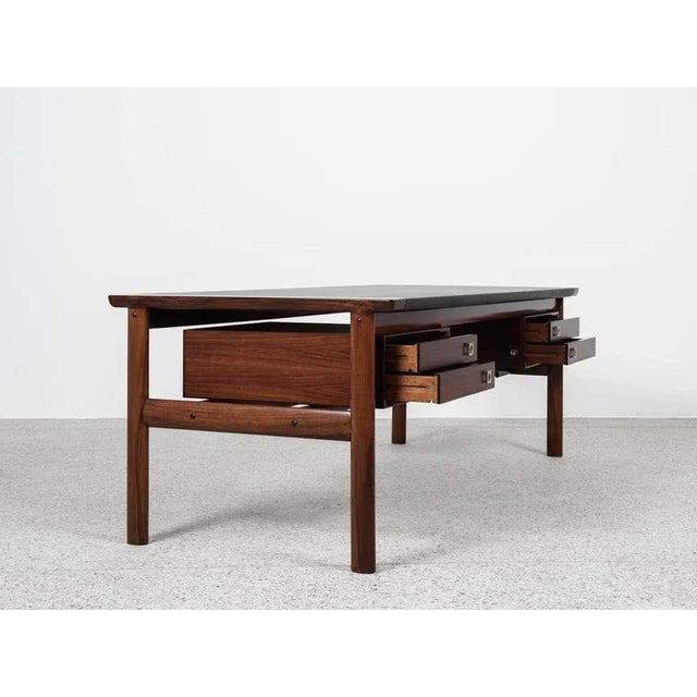 Mid-Century Modern Vintage Danish Desk in Rosewood and Black Leather by Arne Vodder for Sibast, 1960s For Sale - Image 3 of 13