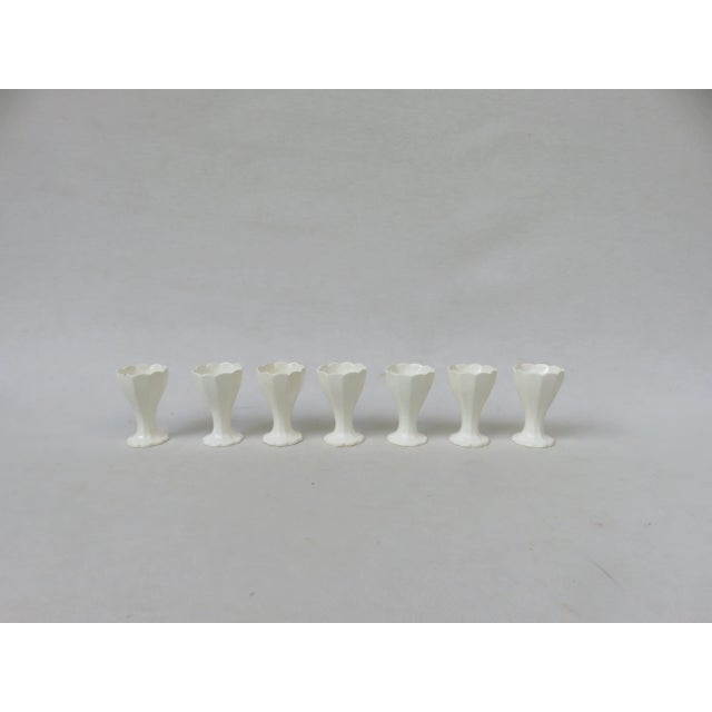 Antique Art Nouveau Ceramic Egg Cups by Adolf Behrmann for Max Roesler, Set of 7 For Sale - Image 4 of 17