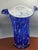 Murano vase, blue and white, 1960s, dimensions: height 27.5 cm, diameter 24.3 cm, diameter at the base 11 cm.