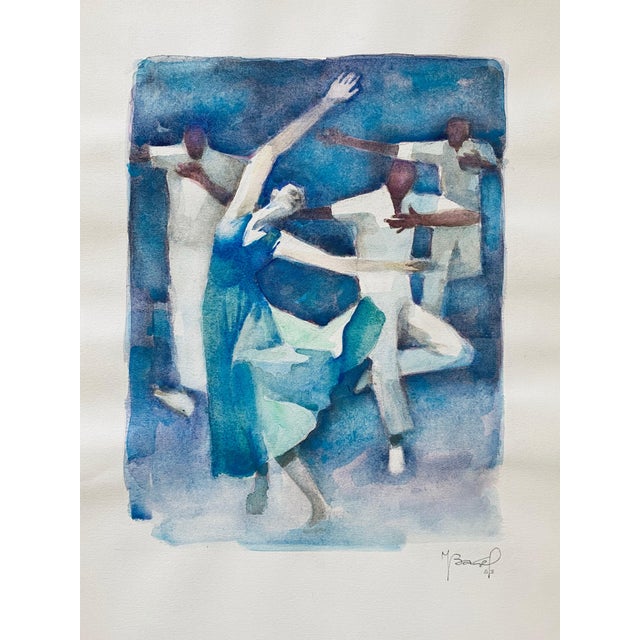 Modern Moses Bagel BahelferPolish French Judaica Watercolor Gouache Painting Original Bauhaus Yiddish Art For Sale - Image 3 of 5