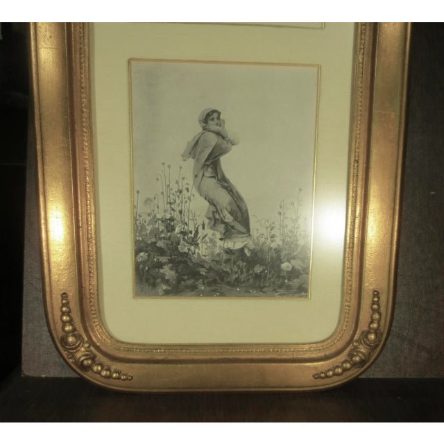 Hollywood Regency Gilt Arch Top Framed Art Print For Sale - Image 3 of 4