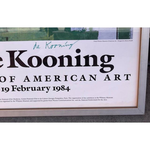 Wood 1983 Signed Willem deKooning Whitney Retrospective Poster “Woman and Bicycle” For Sale - Image 7 of 8