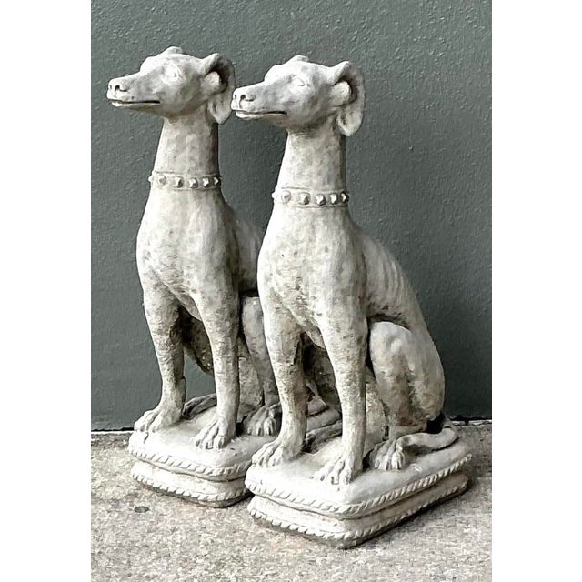 Vintage Cast Concrete Dogs - A Pair For Sale - Image 12 of 12