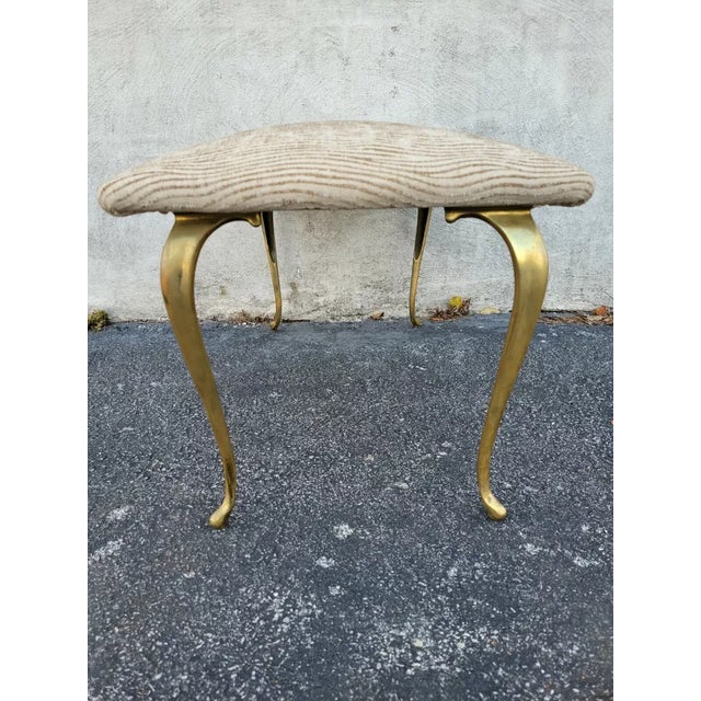 Queen Anne Vintage 1940s Bronze Feet Window Bench For Sale - Image 3 of 10