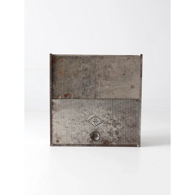 Silver Vintage Metal Bread Box For Sale - Image 8 of 11