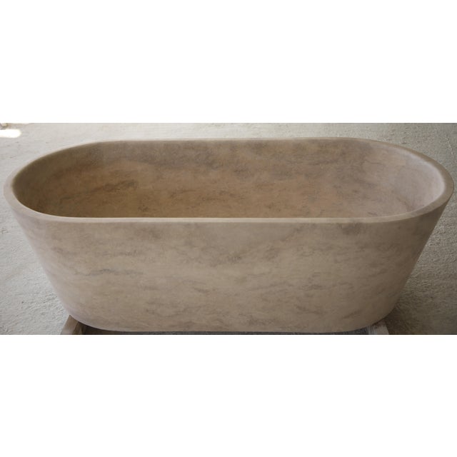 Sculptural Travertine Bathtub by My Habitat Design For Sale - Image 4 of 12