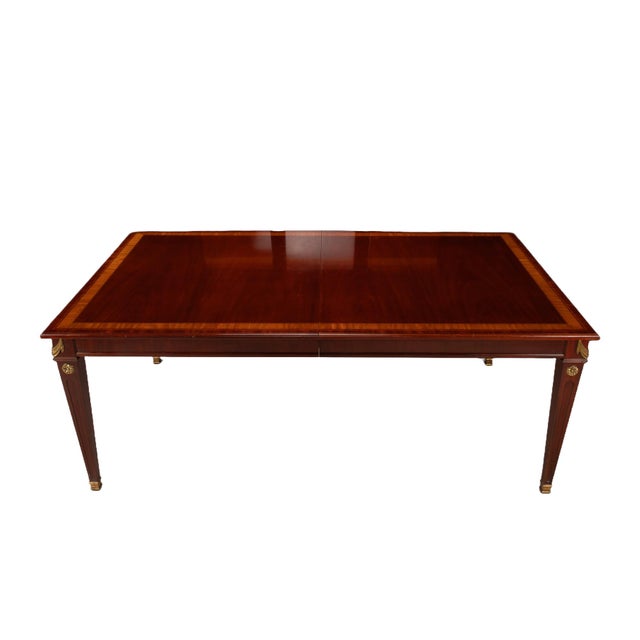 American 1980s Kindel National Trust Mahogany Extension Banquet Dining Table For Sale - Image 3 of 12