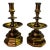 Vintage Traditional Brass Candlestick Holders Pair For Sale