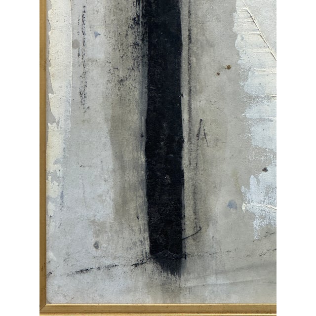 1960s Graham Harmon Black and White Abstract Painting For Sale - Image 5 of 6