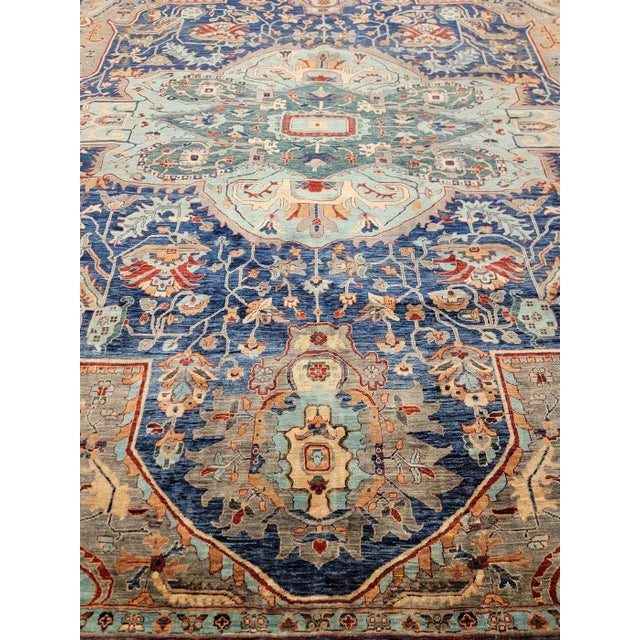2020s Handmade Traditional Design Wool Rug. 10'01" X 13'05" For Sale - Image 5 of 5