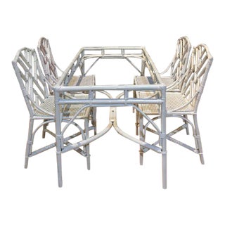 Chippendale Bamboo Dining Set - 5 Pieces For Sale