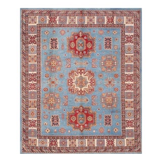 Pasargad Home Tribal L. Blue Wool Area Rug- 8' 2'' X 9'11'' For Sale