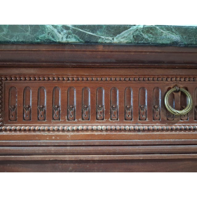 Antique French Louis XVI Revival Mahogany Marble Top Dining Room Suite For Sale - Image 10 of 18