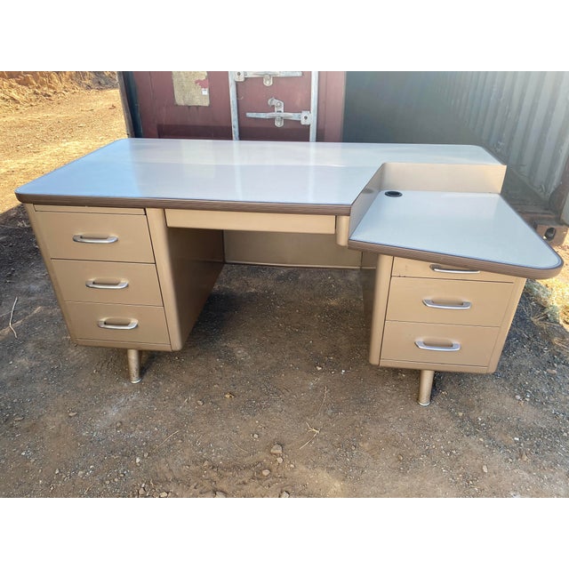 Mid Century Modern Allsteel Vintage Metal Desk Chairish