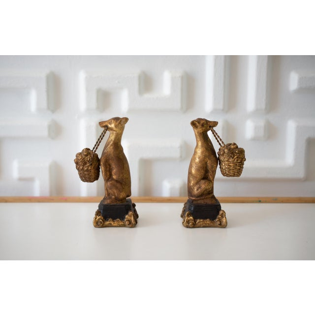Vintage Mid 20th Century Borzoi Gold Hounds Figurines - a Pair For Sale - Image 4 of 8