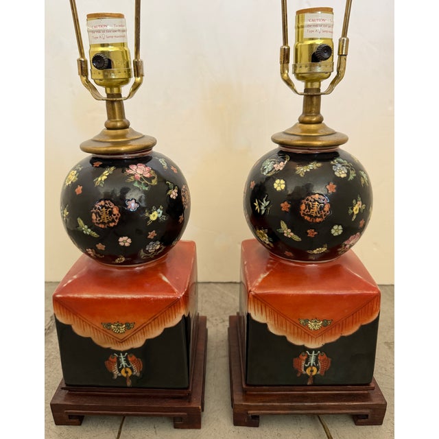 Maitland - Smith 1970s Famille Noire Table Lamps by Maitland Smith - a Pair For Sale - Image 4 of 7